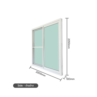 WELLINGTAN ประตูไวนิล บานเลื่อน SS GD003 200x205ซม. สีขาว พร้อมมุ้ง