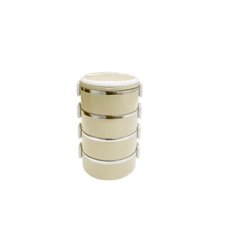 SANE ปิ่นโตสเตนเลส 4 ชั้น PICKY-C สีครีม