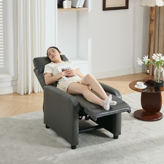 PULITO เก้าอี้พักผ่อน รุ่น CEDRIC ขนาด 65.5x85.5-139.5x102.5-81 ซม. สีเทาเข้ม