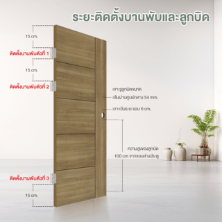 HOLZTUR ประตูปิดผิวเมลามีน HT1 80x200 ซม. X-CA สีคาปูชิโน่