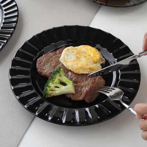 ADAMAS จานเซรามิค 8.5 นิ้ว SNOOZE-BL01 สีดำ