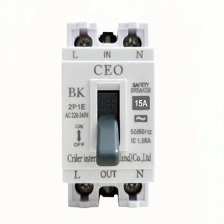 CEO เบรคเกอร์ 2P 15A รุ่น BK-15A สีขาว-เทา