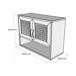 WT ตู้ลอย+ชั้นวางของ ไม้สัก WT-777 สีสัก