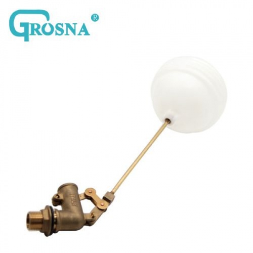 GROSNA ลูกลอยแท้งค์น้ำ ก้านทองเหลือง ขนาด 1 รุ่น GRFV102-2 สีขาว