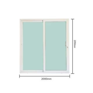 WELLINGTAN ประตูไวนิล บานเลื่อน SS GD003 200x205ซม. สีขาว พร้อมมุ้ง