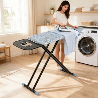 SAKU โต๊ะรีดผ้าแบบยืนรีด 7 ระดับ JUMBO รุ่น PRY1748HTZ1-30x20-35 ขนาด 43x122x97ซม. สีฟ้า 