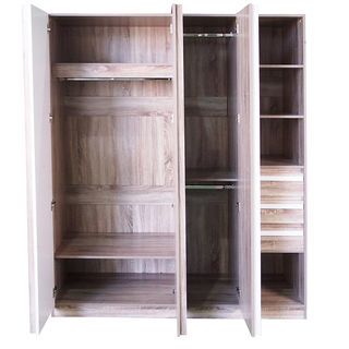 DELICATO ตู้เสื้อผ้า 3 บานเปิด รุ่น อปาเช่ ขนาด 160x60x200 ซม. สีทูโทนน้ำตาล/ขาว