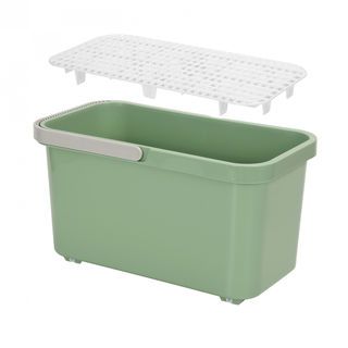 ICLEAN ถังซักม็อบพร้อมตะแกรง มีล้อ 1JY02 ขนาด 24x45x25 ซม. (13L) สีเขียว