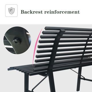 SUMMER SET ม้านั่งสนาม รุ่น GAREN ขนาด 56x110x80 ซม. สีดำ