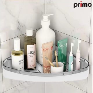 Primo ชั้นวางของพลาสติกเข้ามุม 24x24cm. รุ่น DLQG003-CG สีเทาใส