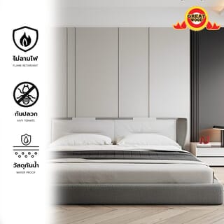 GREAT WOOD แผ่นตกแต่งผนังและฝ้าPVC GPPVC3.7-5 400*8*2900มม. เทาเบจ