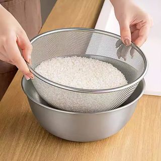 KOSCH ตะแกรงล้างผักสเตนเลส 19 ซม. KNOX-19 สีเงิน