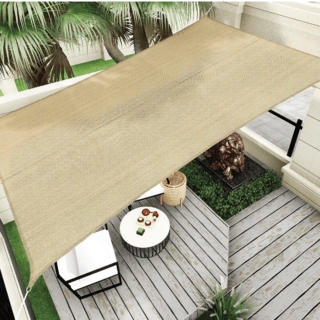 POLLO สแลน HDPE รุ่น SH6101-150 ขนาด 2x2 ม.90% (6 เข็ม) สีเบจ เจาะตาไก่พร้อมเชือก