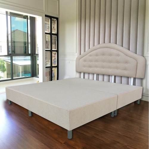 TRUFFLE บล็อกที่นอน+หัวเตียง รุ่น Honey ผ้า Canvass ขนาด 5F สีน้ำตาลอ่อน