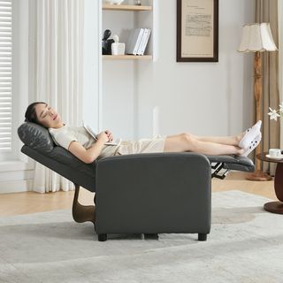 PULITO เก้าอี้พักผ่อน รุ่น CEDRIC ขนาด 65.5x85.5-139.5x102.5-81 ซม. สีเทาเข้ม