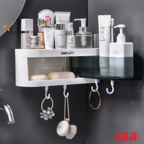 KOJI DIY ชั้นวางอุปกรณห้องน้ำติดผนัง รุ่น 2XLSL004 ขนาด 10.8x50.3x11.5 cm. สีขาว