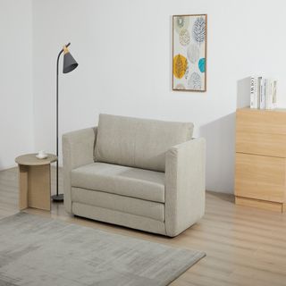 PULITO โซฟาเบดผ้า 2 ที่นั่ง รุ่น COLMAR-LB ขนาด 71x147x77 ซม. สีไลท์เบจ