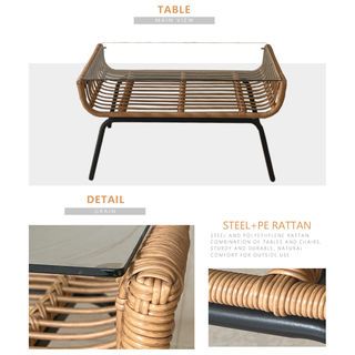 SUMMER SET ชุดโต๊ะสนาม 4 ที่นั่ง รุ่น NOEL ขนาด 67x118x75 ซม. สีเบจ 