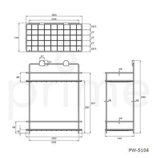 ชั้นวางของ สี่เหลี่ยม 2 ชั้น PW-5104 สแตนเลส