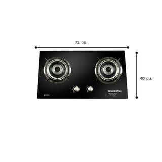 KOCH KITCHEN เตาแก๊สแบบฝังหน้ากระจก 2 หัวเตา NICASIO K-02 สีดำ