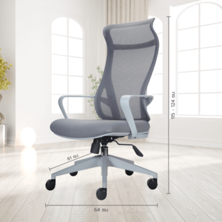 SMITH เก้าอี้สำนักงาน HIGH BACK รุ่น GOHAN -05 ขนาด 61x64x115-124 ซม. สีเทา