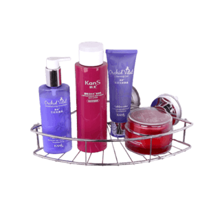 ชั้นวางของเข้ามุมสเตนเลส แบบดูดติดผนัง รุ่น ZXYC005 ขนาด 22 x 22 x 5 cm.