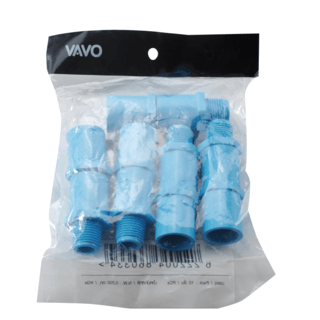 VAVO ข้อต่อตรง เกลียวนอก หนา 1/2 ”(18) (10ชิ้น) สีฟ้า