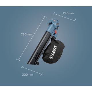 SENIX เครื่องเป่าลมและดูดฝุ่นไฟฟ้า 1,800W รุ่นBLVE22-M-EU สีน้ำเงินดำ (พ่วงสายไฟ8เมตร)