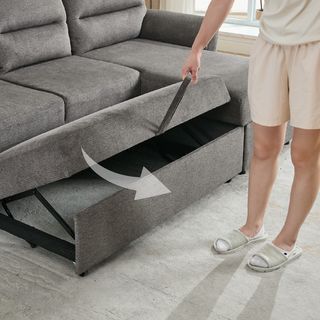 (1/2)PULITO โซฟาผ้า 3 ที่นั่ง รุ่น KONRAD ขนาด 226x140x88.5 ซม. สีเทา