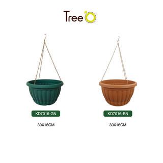 Tree O กระถางพลาสติก  รุ่น KD7016 ขนาด 12นิ้ว สีน้ำตาล