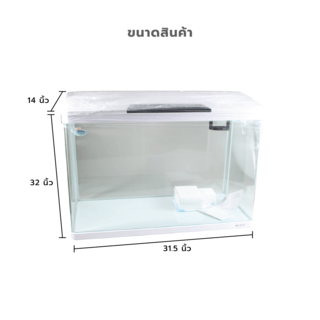 BOYU ชุดAquariumตู้ปลาพร้อมตู้ระบบกรองน้ำ รุ่นHG-800 ขนาดตู้128ลิตร ก14ย31.5ส32นิ้ว สีขาว