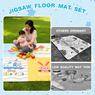 NINO WORLD ชุดแผ่นปูพื้นจิ๊กซอว์ รุ่น CY037  (4 แผ่น) ขนาด 60x60x1.2 ซม. คละสี