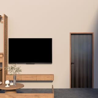 HOLZTUR ประตูปิดผิวเมลามีนเซาะร่อง M2501-3 ขนาด 80x200ซม. สี Dark Grey