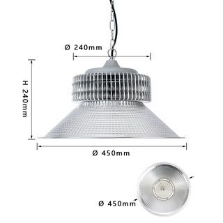 EILON ชุดโคมไฮเบย์ติดเพดาน 150W แสงเดย์ไลท์ รุ่น EGKD-QPJJ-150DL