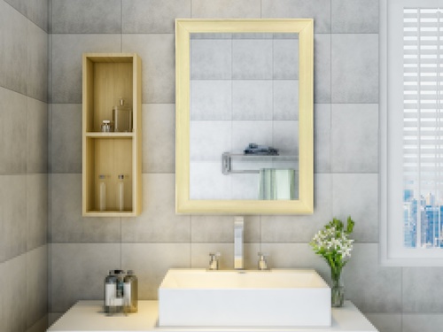 Nice กระจกมีกรอบ รุ่น 1817-W1 ขนาด 40X60 ซม. สีขาว