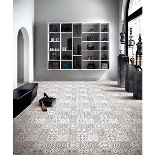 Marbella กระเบื้องเซรามิคปูพื้น 16x16 นิ้ว รุ่น โมริก ไวท์เกรย์ YZ56 Satin Flat (12P)