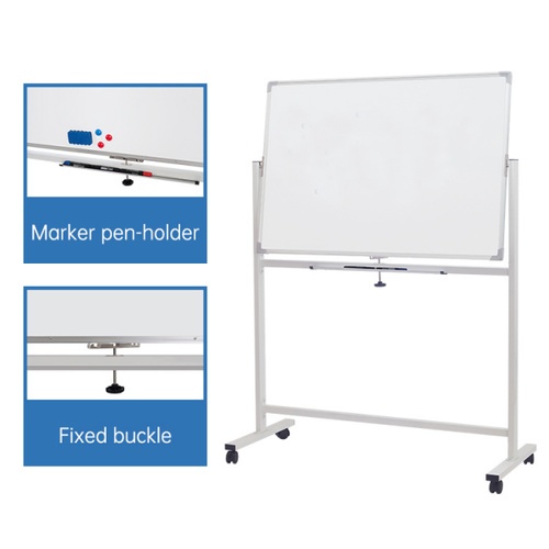 Smith กระดานไวท์บอร์ดขาตั้ง 2 หน้า รุ่น DBS1290 ขนาด 90x120x182 ซม. สีขาว