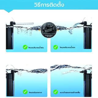 BOYU ปั๊มน้ำพร้อมกรองตู้ปลา รุ่นWF-400 ขนาด78W Qmax400L/H สีดำน้ำเงิน