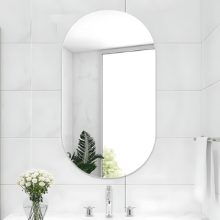 Nice กระจกเงาไม่มีกรอบ ทรงรี รุ่น JLLS009-60  ขนาด 60x80 ซม. สีใส