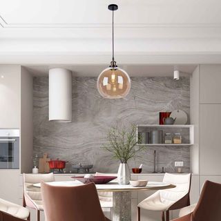 EILON โคมไฟห้อยกระจก ทรงกระบอกบาน สไตล์ Loft รุ่น GYFDD-7515 สีใส