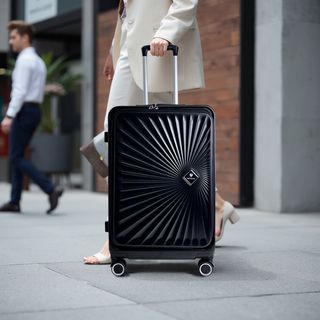 WETZLARS กระเป๋าเดินทาง ขนาด 24 นิ้ว พร้อมช่องใส่ของด้านหน้า รุ่น Blossom-02 ขนาด 25x42x60 ซม. สีดำมิดไนท์