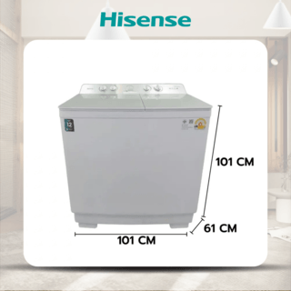HISENSE เครื่องซักผ้าฝาบนสองถัง 16 KG. รุ่น WSRB1615UG สีขาว