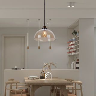 EILON โคมไฟห้อยกระจก ทรงสามเหลี่ยม สไตล์ Loft รุ่น GYFDD-7514 สีใส