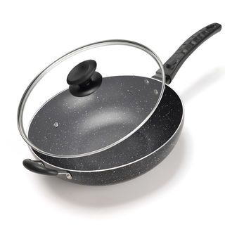 Koch Kitchen กระทะเทฟล่อนทรงลึกเคลือบหินอ่อน 28 ซม. พร้อมฝาปิดแก้ว รุ่น DFGJ12