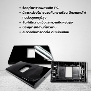 G-Power ฝาหน้ากากพลาสติก 1 ช่อง สีดำ