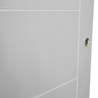 WELLINGTAN ประตูภายนอก UPVC บานเรียบเซาะร่อง รุ่น UPVC-WEF05 ขนาด 80x200ซม. สีขาว (เจาะลูกบิด)