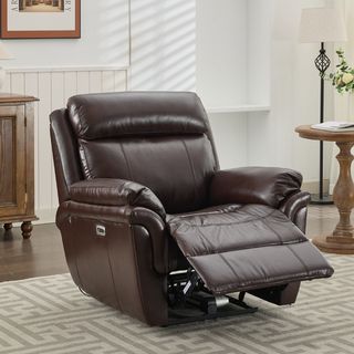  PULITO เก้าอี้พักผ่อนหนังแท้ปรับระดับไฟฟ้า 1 ที่นั่ง รุ่น Zander ขนาด 96x99.5x104 ซม. สีน้ำตาลเข้ม