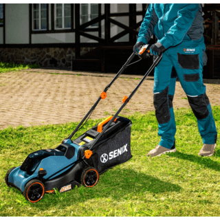 SENIX รถเข็นตัดหญ้าเดิน 1600W รุ่นLPPE16-M1-EU  สีน้ำเงิน (พ่วงสายไฟ8เมตร)