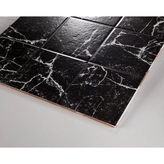 Marbella กระเบื้องเซรามิคปูพื้น 16x16 นิ้ว รุ่น บริค ดำ ZYB456 Matt (12P)