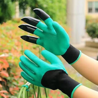 Tree O ถุงมือขุดดินทำสวน รุ่นWX-01-141 ขนาด13*25.5ชม. สีเขียว+สีดำ